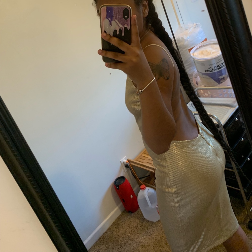 Gold sequined dress